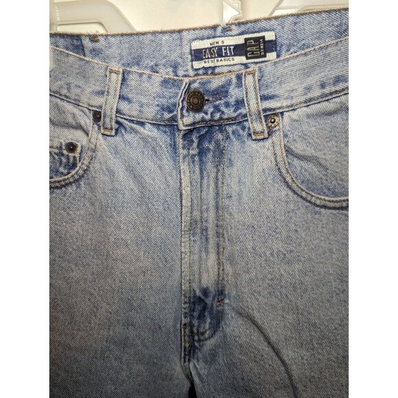 Men's Easy Fit Best Basics Gap Denim Size 33 Distressed Light Wash Dad Short Y2K - Picture 3 of 16